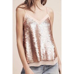 Anthropologie Rose Gold Sequin Tank